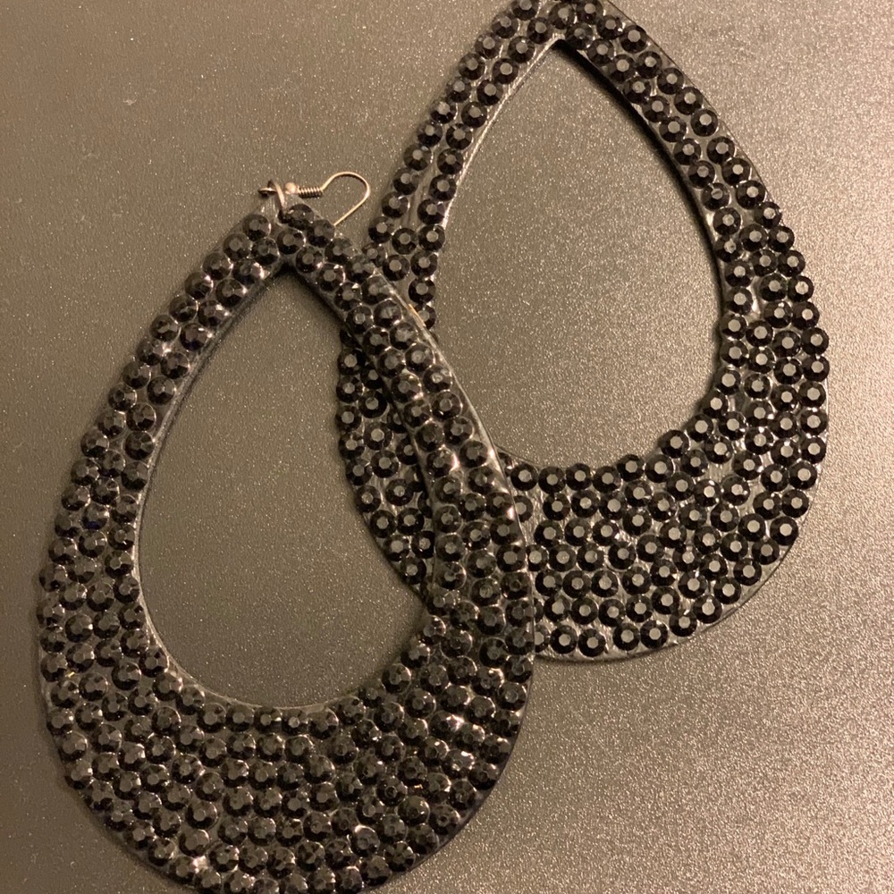 Large Chandelier studded earrings